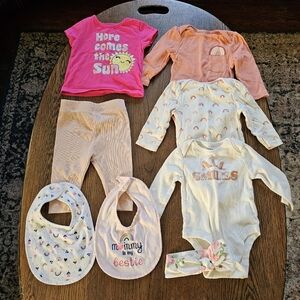 Bundle/Lot of 8 Baby Girls Clothes Size 3-6 Months